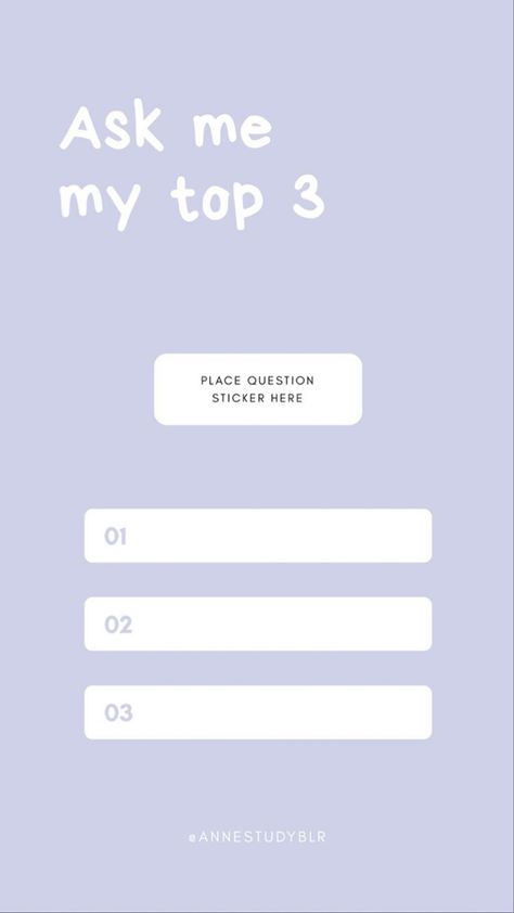 Ask Me My Top 3 Template Instagram, Top 3 Template Instagram, My Top 3 Template, Top 3 Template, Insta Games, Instagram Template Story, Instagram Story Questions, Violet Aesthetic, My Top 3