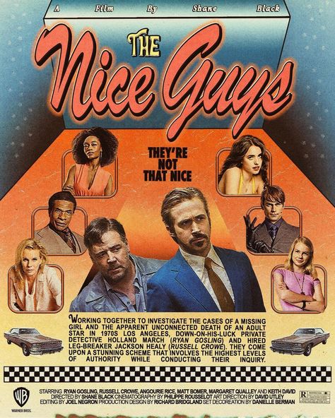 the nice guy (art by etantyaa) The Nice Guys Movie Aesthetic, The Nice Guys Poster, The Nice Guys Wallpaper, The Nice Guys Movie, Best Man Movie, Ryan Gosling Movies, Hollywood Halloween, The Nice Guys, Series Posters