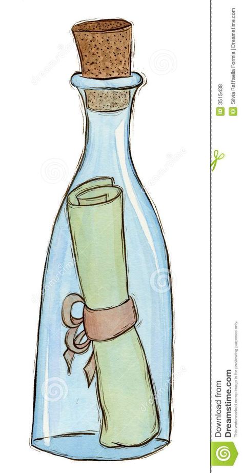 Letter In A Bottle Drawing, Message In A Bottle Painting, Bottle Doodle Art, Message In A Bottle Drawing, Message In Bottle, Letter In A Bottle, Message For Someone, Mini Doodles, Shapes Drawing