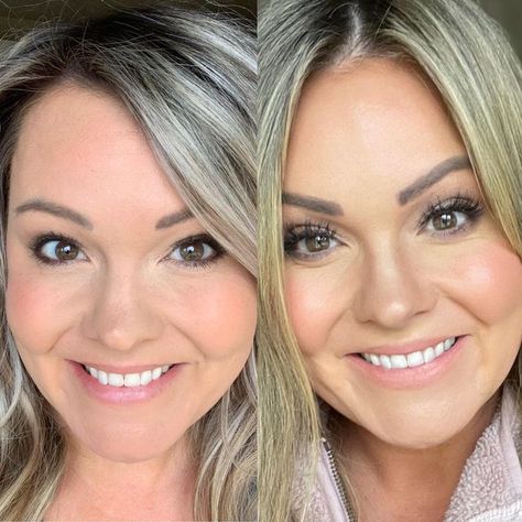 Tracy Lane-Makeup Mentor on Instagram: "35 years old vs. 40 years! Top 5 tips I learned about makeup in my late 30's 1. Ditch pencil liners and use a powder or cream instead! You will instantly look 5 years younger. 2. Learning how to shape and fill your brows correctly will change your entire face for the better!! 3. Contour the top of your nose, not the sides! 4. Less is more!! Switching from a liquid foundation to highly pigmented creams allows me use minimal product so no caking or c Late 30's Makeup, Makeup For Late 30's Faces, 30 Year Old Makeup, 40 Year Old Makeup Ideas, 40 Year Old Makeup, 30s Makeup, Makeup 40, Foundation Tips, 35 Years Old