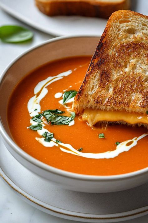 Roast Tomato Soup, Creamy Roasted Tomato Soup, Creamy Soups, Gourmet Soup, Cream Of Tomato, Roasted Tomato Soup, Creamy Tomato Soup, Coconut Soup, Tomato Basil Soup