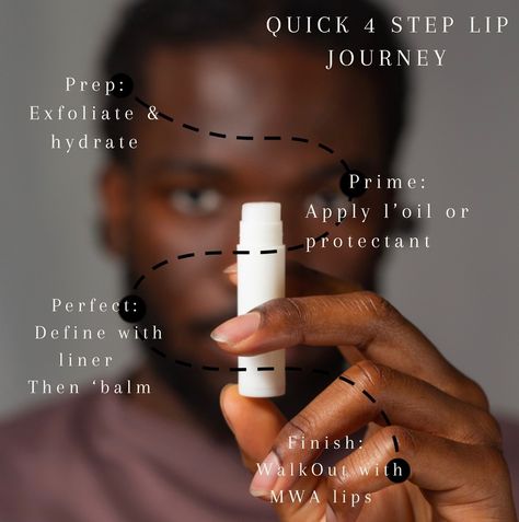 Here’s a Quick 4 Step Lip Journey! ✨ 1️⃣ Prep: Buff & Hydrate 💡 Pro Tip: Use a sugar scrub or (shhh!) a soft toothbrush for gentle exfoliation. 2️⃣ Prime: Shield & Protect 🛡️ Apply oil or SPF balm to lock in moisture and extend color wear. 🌙 Nighttime routine? Stop here for beauty sleep! 3️⃣ Perfect: Define & Seal ✏️ Accentuate with liner 💄 Set with powder for extra staying power ✨ Finish with our Glossbalm or Lipbalm 4️⃣ Finish: Flaunt Those MWA Lips! 👑 Step out with confidence, looking... Lip Care Routine, Nighttime Routine, Beauty Sleep, Night Time Routine, Pro Tip, Soft Toothbrush, Gentle Exfoliator, Lip Care, Sugar Scrub