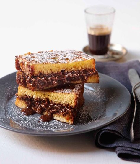 Chocolate French toast recipe: French toast recipe | Gourmet Traveller Chocolate Toast, Chocolate French Toast, Aesthetic Cooking, Brioche French Toast, Cooking Photos, Chocolate Dessert Recipes, French Toast Recipe, Toast Recipes, Sweet Breakfast