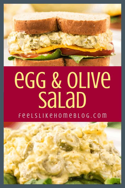 Egg And Olive Salad Recipe, Egg And Olive Salad, Olive Salad Recipe, Creamy Salad, Fried Shrimp Recipes, Egg Salad Sandwich Recipe, Pimento Cheese Recipes, Classic Salad, Olive Salad