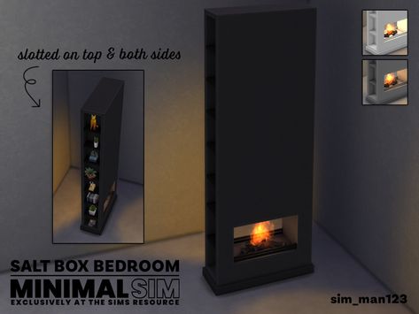 Sims 4 Cc Fireplace Maxis Match, Sims 4 Fireplace Cc, Box Fireplace, Bedroom Minimal, Sims Furniture, Tall Fireplace, Alpha Cc, Sims 4 Studio, Cc Furniture