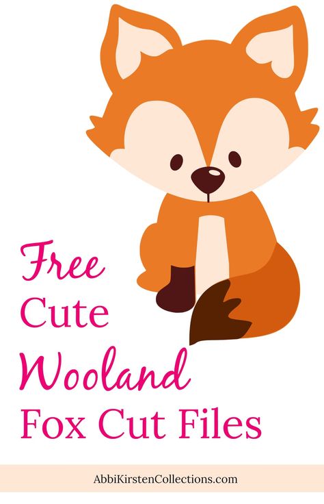 Free Fox SVG Cut File: Cute Woodland Animals. Free SVG cut files for Cricut and Silhouette. Free cute fox cut files. Fox Svg Free, Cute Svg Free, Fox Cut, Fox Svg, Cricut Animals, Fuchs Baby, Woodland Fox, Projets Cricut, Cricut Tips