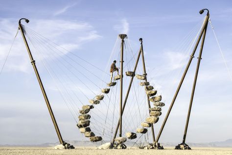 Boundless Space Artist Stories Part 11: Suspension as Peak Experience with Benjamin Langholz | Burning Man Journal Installation Interactive, Burning Man Art, Interactive Art Installation, Black Rock City, Playground Design, Interactive Art, Art Installation, Global Art, Land Art