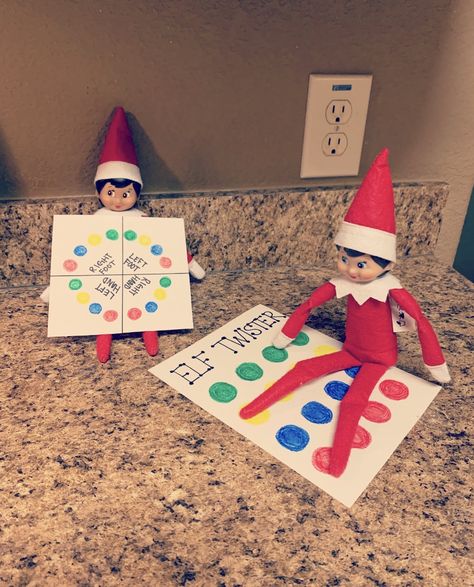 Elf Sleepover Ideas, Elf Sleepover, Elf Twister, Christmas Setup, Elf Ideas Easy, Gnome Ideas, Awesome Elf On The Shelf Ideas, Elf Activities, Xmas Elf