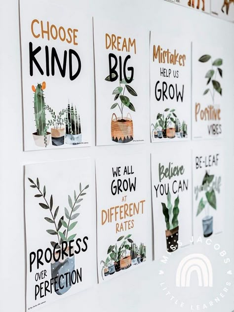 Unleash Creativity with Educational Posters for Kids Positive Affirmation Posters, Garden Theme Classroom, Plant Classroom, Educational Posters For Kids, Classroom Motivational Posters, Plants Classroom, Inspirational Classroom Posters, Boho Plants, Teaching Classroom Decor