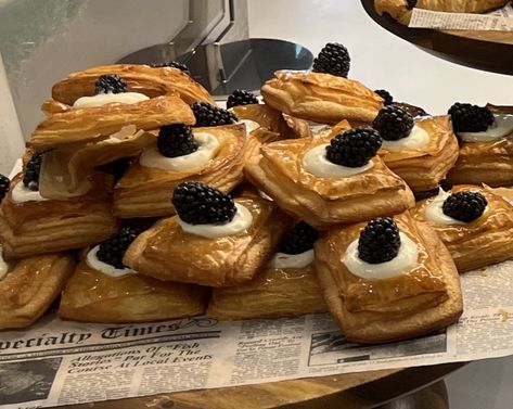 Pretty Pastries, Food Pastries, Blueberry Danish, Berries And Cream, Cream Cheese Danish, Cheese Danish, Yummy Desserts, Recipe Book, Delicious Desserts