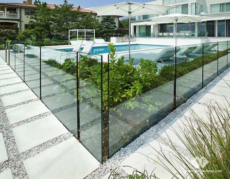 Pool-fld - Contemporary - Pool - New York - by American Frameless Glass Enclosures | Houzz Fence Around Pool, Aluminum Pool Fence, Glass Fencing, Glass Pool Fencing, Pool Fencing, Glass Fence, Glass Pool, Lake Side, Fencing & Gates