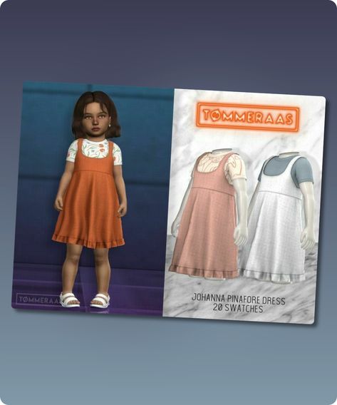 Sims 4 Clothing CC: Johanna Pinafore Dress   32 Sims 4 Cc Download, Best Sims, Cc Sims, Sims 4 Clothing, Pinafore Dress, Sims 4 Cc, Sims 4 Custom Content, Body Mods, The Sims 4