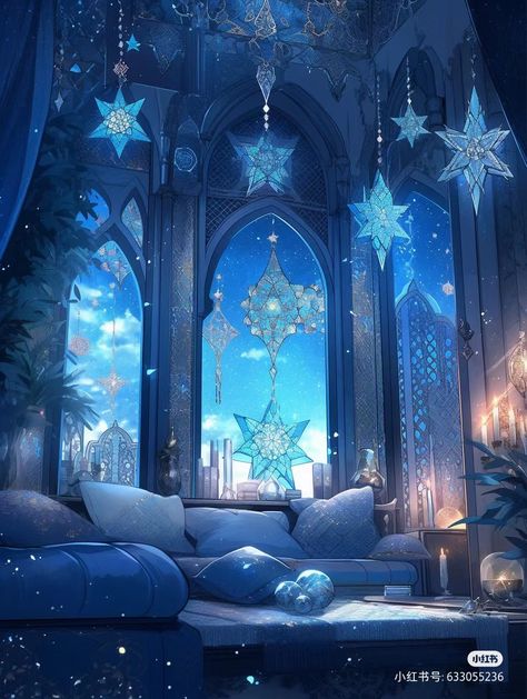 Pretty Backrounds, Landscape Aesthetic, Whimsical Bedroom, Living Aesthetic, Aesthetic Illustration, Fantasy Rooms, Anime Cupples, Dreamy Artwork, Fantasy Castle