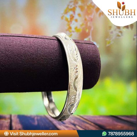 Elevate your wristwear with our Fancy Curve Design Pure Silver Kada for Men, meticulously crafted and available at Shubh Jewellers. This sophisticated piece adds a touch of elegance to any ensemble. Explore our collection and shop now with Shubh Jewellers! To order, WhatsApp us at 7878955968 or visit www.shubhjeweller.com. #Jewellery #Kada #Silver #Fashion #Accessories #ShubhJewellers #MensFashion #ShopNow Silver Kada Design, Punjabi Kada For Men, Silver Kada For Men, Ladies Payal, Punjabi Kada, Kada Design, Silver Kada, Custom Silver Jewelry, 925 Silver Bracelet