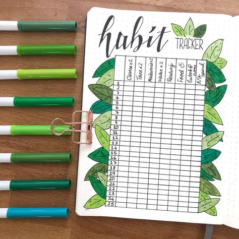 Leaf themed habit tracker for July! March Habit Tracker, July Habit Tracker, April Habit Tracker, Plant Habit Tracker, Bujo Plants Theme, Hydration Tracker Bullet Journal, May Habit Tracker Bullet Journal, July Bullet Journal Habit Tracker, Bullet Journal August