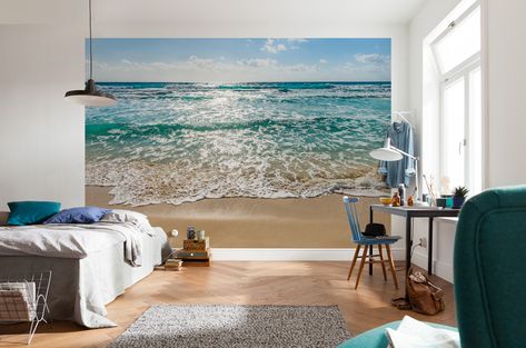 Seaside Bedroom, Seaside Wallpaper, Holiday Bedroom Decor, Beach Wall Murals, Holiday Bedroom, Decor Ikea, Seaside Beach, Paper Wallpaper, Aarhus