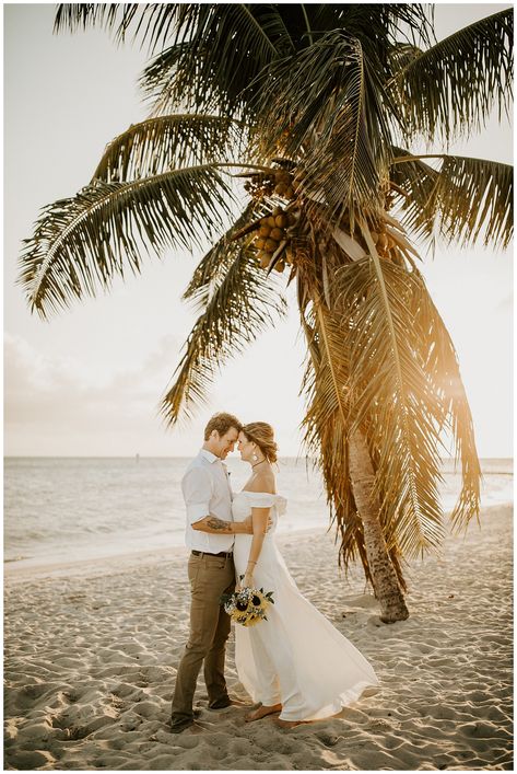 Smathers Beach Key West Weddings, Florida Beach Elopement, Smathers Beach Key West, Beach Wedding Pics, Sunset Together, Islamorada Wedding, Small Beach Weddings, Photographer Ideas, Small Wedding Photography