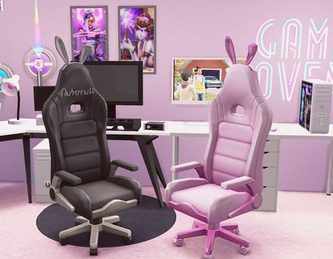 Bunny Gaming Chair | Desimny on Patreon Gamer Chair, The Sims 4 Pc, Sims 4 Bedroom, Sims 4 Clutter, The Sims 4 Packs, Sims 4 Game Mods, Sims 4 Cc Folder, Casas The Sims 4, Sims 4 Gameplay