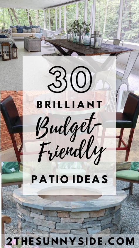 Renting Backyard Ideas, Concrete Patio Ideas On A Budget, Backyard Renovations On A Budget, Easy Backyard Patio, Diy Firepits, Small Patio Ideas, Patio Ideas On A Budget, Backyard Transformation, Deck Decor