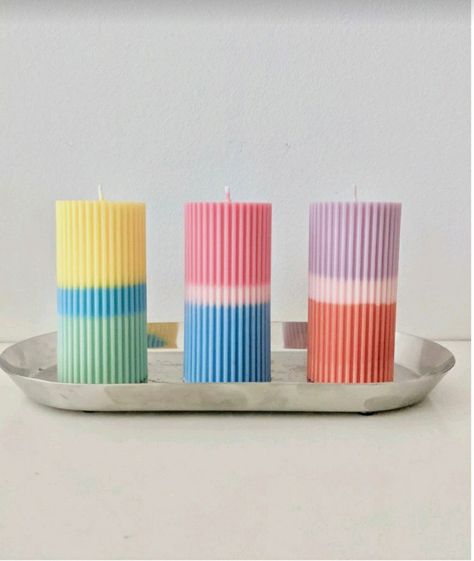 Funky Candles, Handmade Candles Diy, Parents Bedroom, Rainbow Candle, Boho Interior Design, Candle Making Business, Shell Candles, Candle Aesthetic, Photo Candles