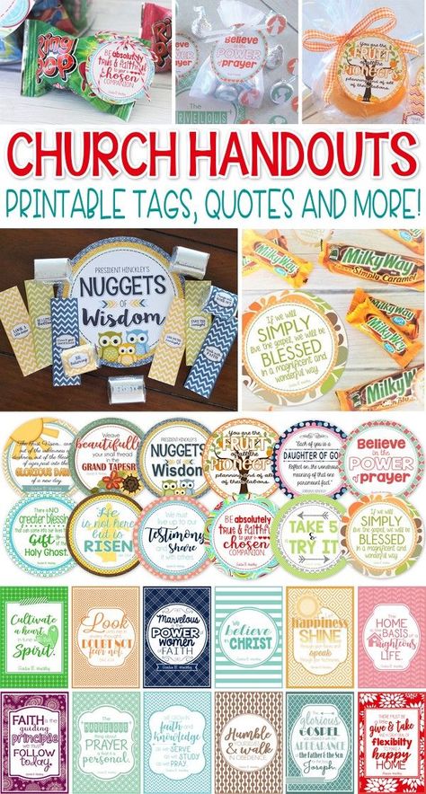 LDS Printables - QUOTES & Handout Tags! Great for Relief Society, Young Women YW, Seminary, Activity Days and Visiting Teaching! #mycomputerismycanvas Church Gifts Ideas, Church Outreach, Lds Relief Society, Lds Printables, Church Gifts, Quotes Printable, Relief Society Activities, Christian Crafts, Visiting Teaching