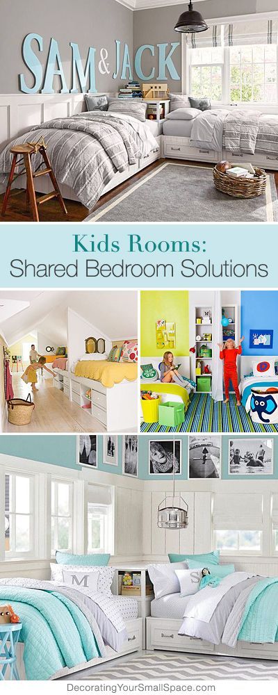 Kids Rooms: Shared Bedroom Solutions • Tips, Ideas and Tutorials! Bedroom Solutions, Kids Rooms Shared, Children's Bedroom Ideas, Shared Kids Room, Shared Bedroom, Shared Room, Twins Room, Shared Bedrooms, Trendy Bedroom