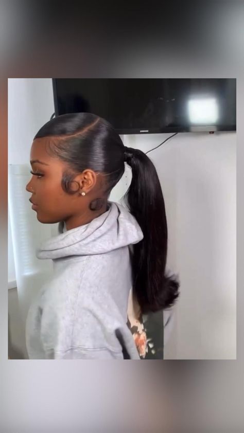 Long Ponytail Hairstyles, Long Ponytail, Weave Ponytail Hairstyles, Sleek Ponytail Hairstyles, Black Ponytail Hairstyles, Birthday Hairstyles, Girls Hairstyles Braids, Slick Hairstyles, Hair Ponytail Styles