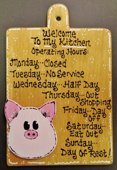 Digital Word Art, Kitchen Plaques, Pig Kitchen, Art Hanger, Hanger Decor, Pig Decor, Pig Art, Crochet Dishcloths, Painted Wood Signs