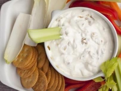 Onion Dip from Scratch Recipe | Alton Brown | Food Network Alton Brown Onion Dip, Alton Brown Onion Dip Recipe, Alton Brown French Onion Soup, Kraft French Onion Dip Recipe, Bacon Onion Dip Food Network, French Onion Fondue Dip Food Network, Onion Dip Recipe, Brown Recipe, French Onion Dip