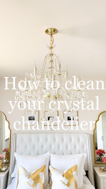 Ruby| DIY & Decor on Instagram: "If you a crystal chandelier hanging over your bed. Here’s the trick on how to clean it 👍🏻☂️ #crystalchandelier #cleaningtips #homedetails #chandeliers #momhacks #diylover" How To Clean Chandelier, Chandelier Diy Crystal, Ikea Home, Diy Chandelier, Diy Crystals, Mom Hacks, Flipping Furniture, House Cleaning Tips, Diy Cleaning Products