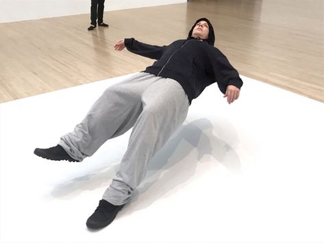 For Six Hours, Four Performers Freeze in the Act of Falling Falling Backwards, Dynamic Action, Michael Brown, Oversized Outfit, Anatomy Study, Baggy Clothes, Museum Of Contemporary Art, Blink Of An Eye, Action Poses