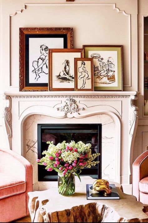 I'm a big fan of HGTV's Alison Victoria and her modern French luxe style which mixes antiques and a sophisticated European inspired aesthetic. Modern French Living Room, Allison Victoria, Romantic French Bedroom, Modern French Design, Alison Victoria, French Fireplace, Stunning Homes, French Living, Inspired Aesthetic