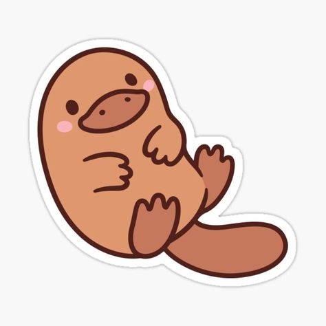 Cartoon Character Drawing, Cute Platypus, Baby Platypus, Kids Inspo, Cute Easy Doodles, Animal Doodles, Drawing Cartoon Characters, Stickers Redbubble, Cute Cartoon Characters