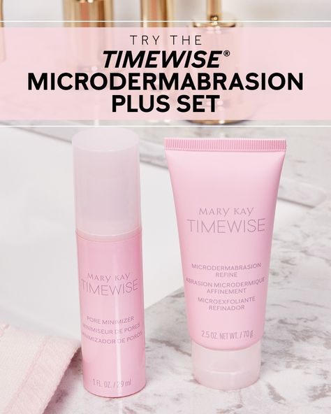 TimeWise® Microdermabrasion Plus Set Be just two steps ✌️away from smooth, flawless-looking skin!✨ Here’s how I’m doing it: First step: TimeWise Microdermabrasion Refine as an advanced exfoliator to help remove dead skin cells from inside and around the edges of pores.👋 Second step: Pore Minimizer to give me that confident close-up skin. 📸 💬 Want to learn more ways to improve your skin care? Let me know in the comments or DM me! #MyMKSkin Microdermabrasion Mary Kay, Pore Minimizer, Mary Kay Timewise, Minimize Pores, Mary Kay, Dead Skin, Skin Cells, First Step, Dm Me