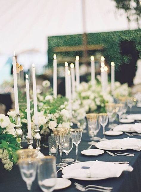 Navy Blue Tablecloth Wedding, Navy Tablecloth Wedding, Navy Party Themes, Navy Centerpieces, Navy Tablecloth, Magnolia Garland, Tablecloth Wedding, Wedding Table Linens, Blue Wedding Inspiration