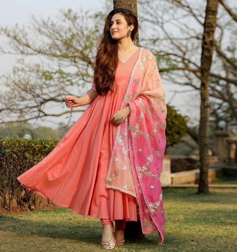 Peach Suit, Gota Patti Suits, Gharara Designs, Peach Colour, Frock Fashion, Indian Designer Suits, Long Frock, Casual Indian Fashion, Long Kurti Designs