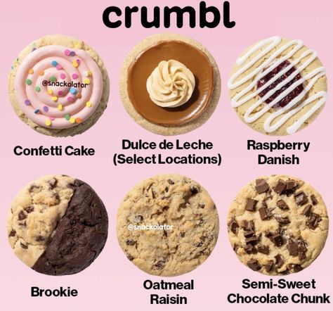 Crumble Cookie Recipe, Crumble Cookie, Crumble Cookies, Iced Drinks Recipes, Fruit Smoothie Recipes Healthy, Crumbl Cookies, Junk Food Snacks, Cookie Flavors, Delicacy Food