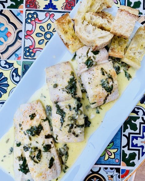 Baked Mahi Mahi with Easy Lemon Caper Butter Sauce Lemon Caper Mahi Mahi, Lemon Caper Butter Sauce, Caper Butter Sauce, Lemon Butter Caper Sauce, Baked Mahi Mahi, Caper Butter, Spinach Cream Sauce, Mahi Mahi Recipes, Lemon Caper Sauce