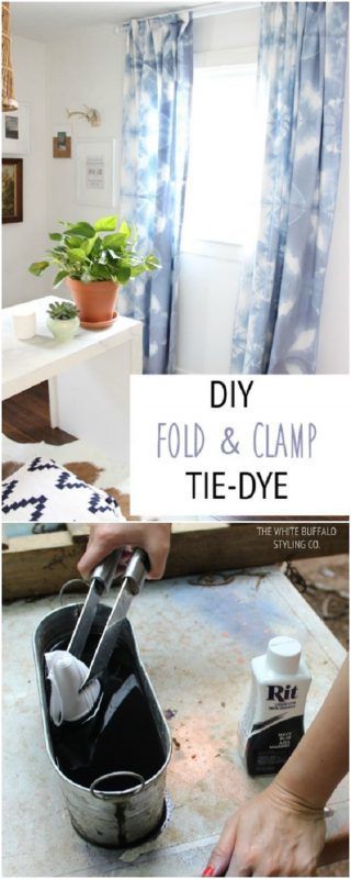 Fold And Clamp Tie-Dye Curtains Diy Curtain Ideas, Tie Dye Curtains, Tie Dye Sheets, Homemade Tie Dye, Dye Curtains, Diy Curtain, Kids Sheets, Tie Dye Diy, Curtain Ideas