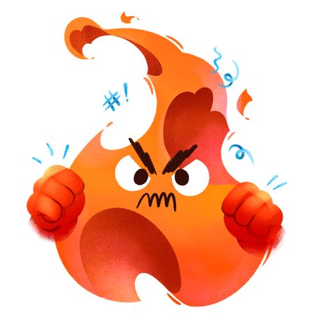 Anger Emotion Illustration, Rage Illustration, Emotion Illustration, Fire Character, Cards Game, Inner Child Healing, Cartoon Stickers, Anger Management, Inner Child