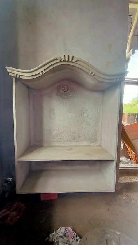 My work 🙏 Cement Cupboards In Hall, Hall Partion Ideas, Butterfly Wall Design, Pooja Room Ideas Indian, Pooja Design, God Temple, Arch Designs For Hall, Collar Kurti, Arch Designs