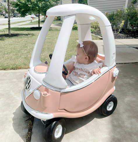 DIY Cozy Coup Makeover Tike Car Makeover, Diy Volkswagen Cozy Coupe, Pink Cozy Coupe Makeover, Crazy Coupe Makeover, Painting Cozy Coupe Cars, Vw Cozy Coupe, Cozy Coop Car Makeover, Cozy Coupe Vw Makeover, Diy Cozy Coupe Makeover