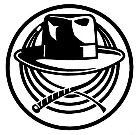 Hat & Whip Logo Indiana Jones Hat Tattoo, Indiana Jones Svg, Indiana Jones Tattoo Ideas, Indiana Jones Shirt, Indiana Jones Drawing, Indiana Jones Tattoo, 80s Tattoo Ideas, Indiana Jones Whip, Indiana Jones Art