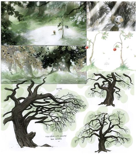 Visual Development Environment, Man Arenas, Interesting Trees, Nature Sketch, Comic Layout, Tree Sketches, Animation Studios, Forest Illustration, Background Drawing