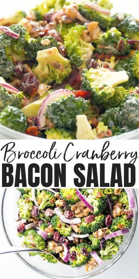 #GoodNutritionForGoodHealth Broccoli Cranberry Salad Recipes, Broccoli Salad Dressing, Broccoli Cranberry Salad, Dressing Thanksgiving, Broccoli Salad With Bacon, Best Broccoli Salad, Broccoli Salad With Cranberries, Salad Recipes With Bacon, Best Broccoli Salad Recipe