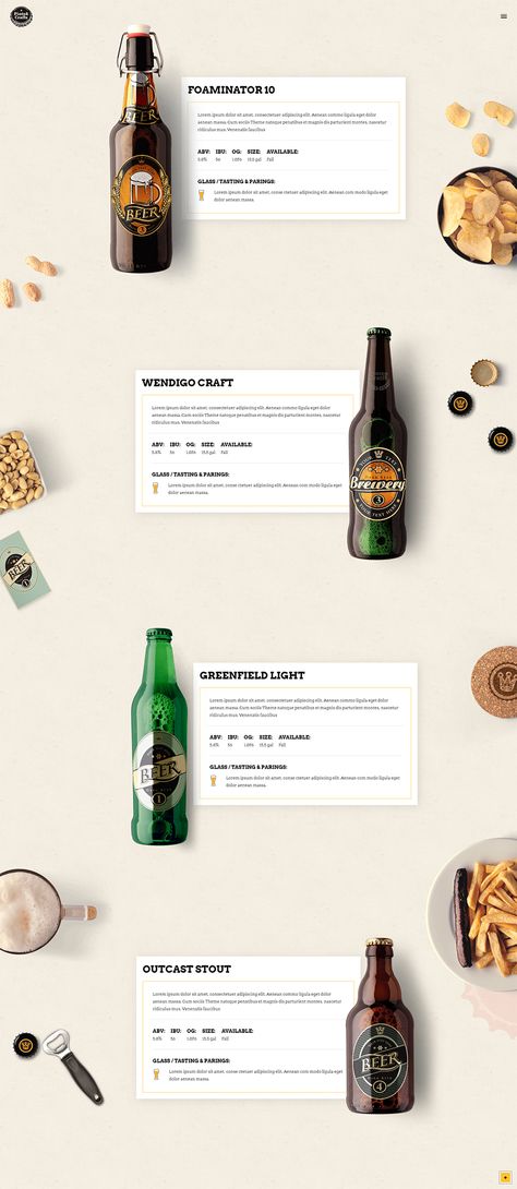 Display your beer selection in a modern way with Pints & Crafts WordPress theme. #wordpress #theme #layout #design #webdesign #pub #bar #beer #brewery #craftbeer #beershop Beer Cakes For Men, Craft Beer Quotes, Beer Website, Beer Poster Design, Beer Tattoo, Craft Beer Logo, Craft Beer Design, Craft Beer Packaging, Craft Beer Gifts