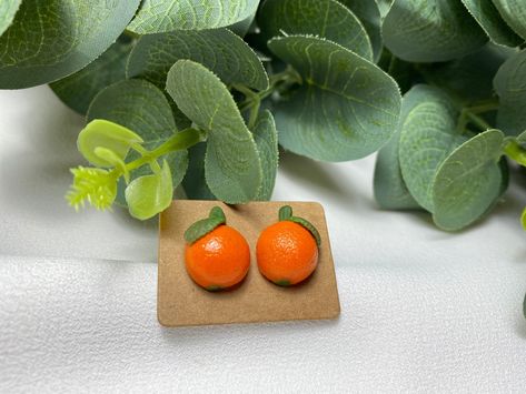 Orange Stud Earrings Handmade Small Realistic Mandarin Clip On Earrings Polymer Clay Orange Citrus Garden Fruit Earrings Orange Jewelry by LCBijou on Etsy Clay Orange, Citrus Garden, Garden Fruit, Orange Jewelry, Orange Citrus, Earrings Polymer, Fruit Earrings, Earrings Polymer Clay, Jewelry Unique