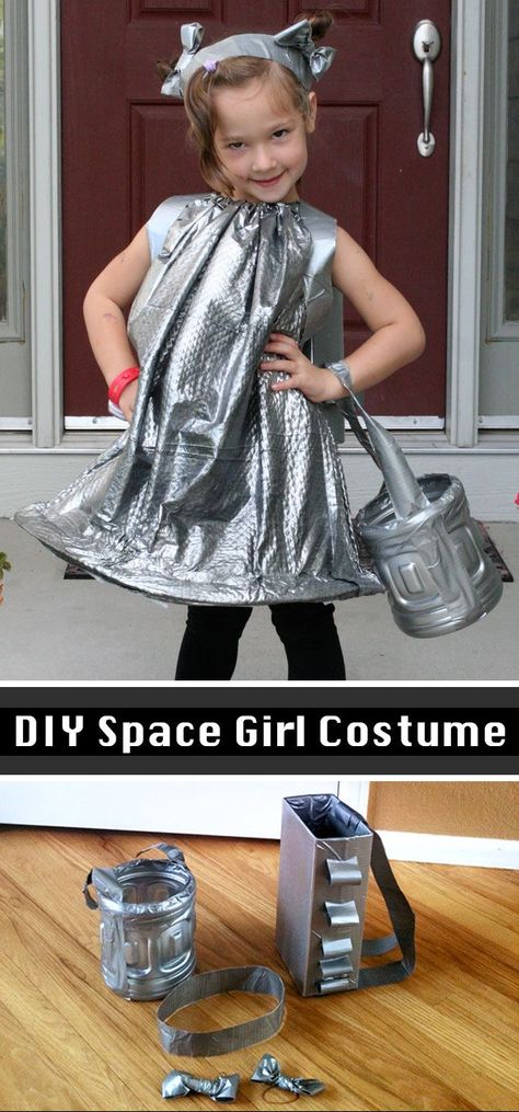 DIY Spacegirl costume Futuristic Costume Diy, Space Costume Diy, Spacegirl Costume, Kids Alien Costume, Space Themed Outfits, Galactic Party, Space Girl Costume, Alien Costumes, Diy Girls Costumes