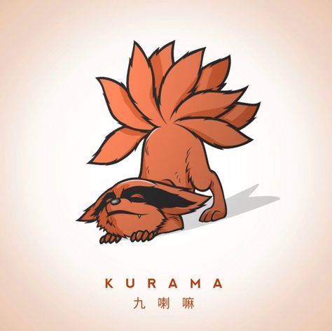 Cute Nine Tailed Fox Art, Kurama Naruto Pfp, Nine Tailed Fox Tattoo Naruto, Kurama Naruto Art, 9 Tailed Fox Tattoo Naruto, 9 Tailed Fox Naruto, Kurama Tattoo Design, Chibi Kurama, Nine Tails Naruto