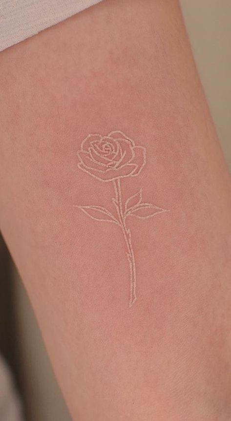 Snall Tattoos, White Tattoo Ideas, Small White Tattoos, Womens Tattoos, Tattoos Female, White Rose Tattoos, White Tattoos, White Ink Tattoo, Small Pretty Tattoos